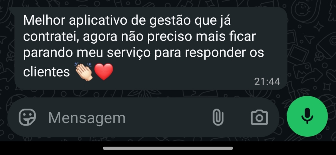Print de conversa no WhatsApp: mensagem dizendo que era o que faltava para organizar a agenda