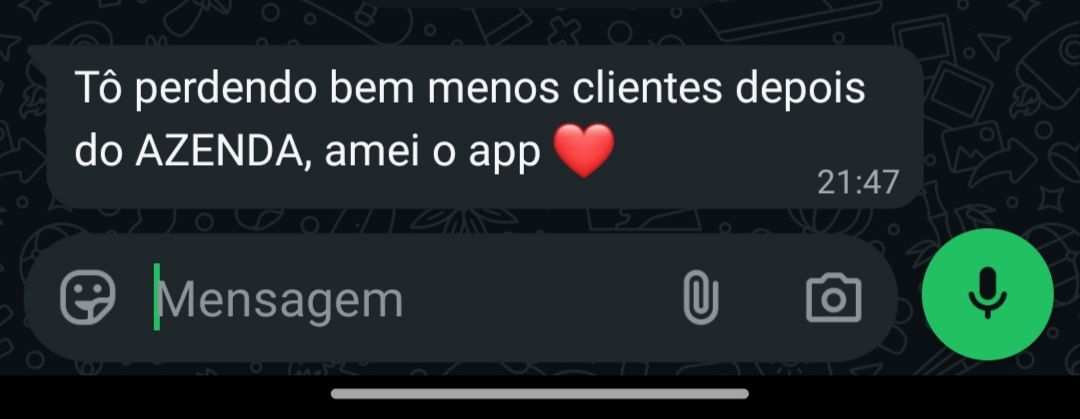 Print de conversa no WhatsApp: mensagem sobre voltar a reter clientes